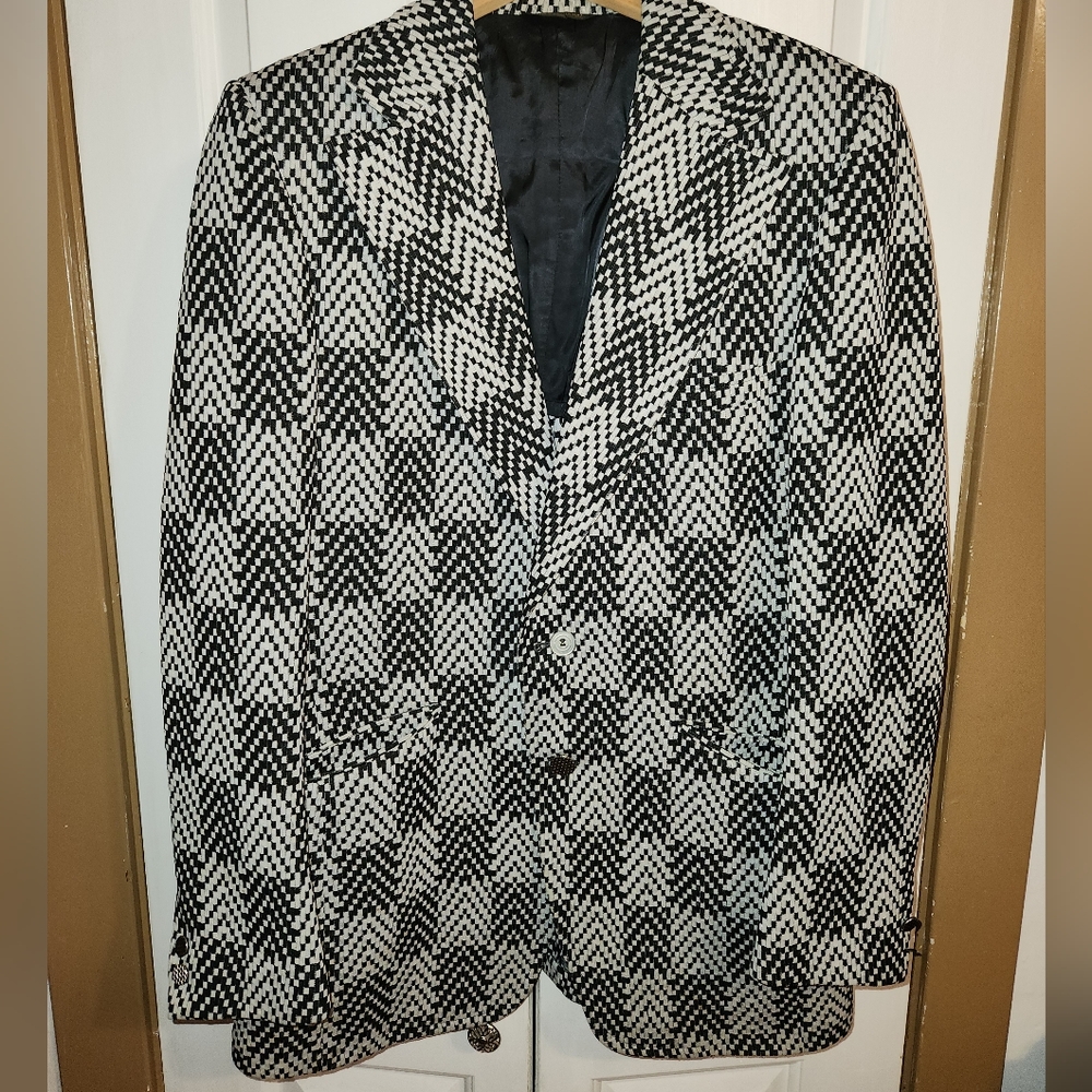 Vintage 70s Eagle Clothes Men's Blazer. Heavy stretchy material.